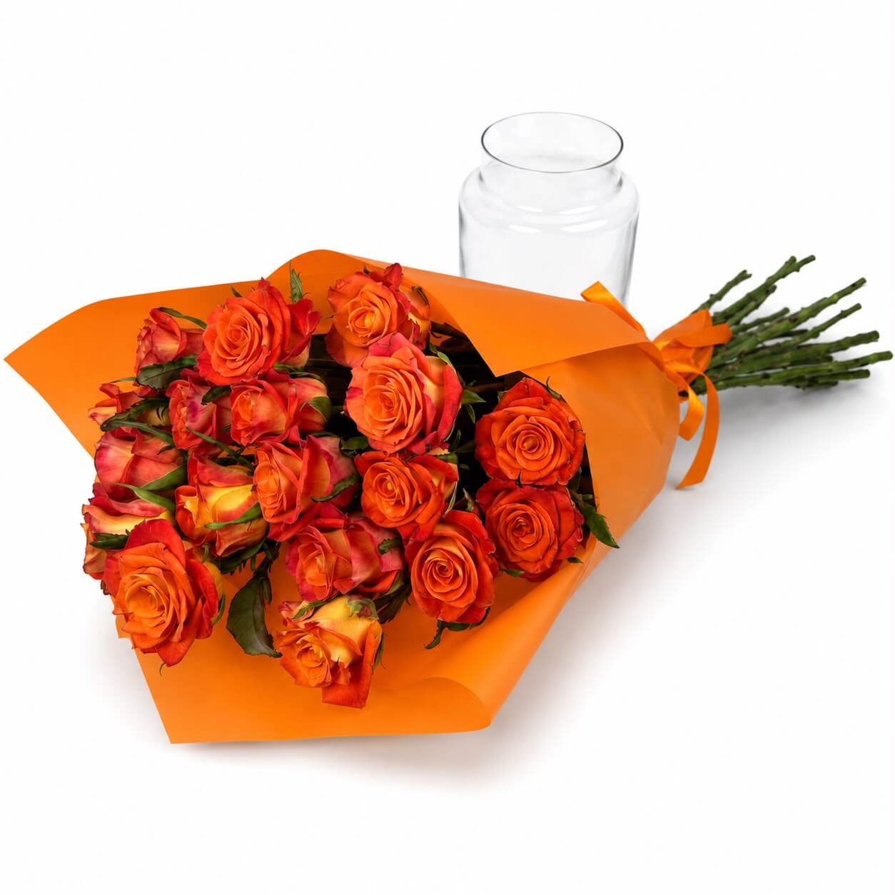 Ramo Atado de Rosas Naranjas